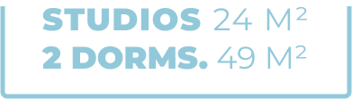 Studios 24 m² 2 Dorms. 49 m²